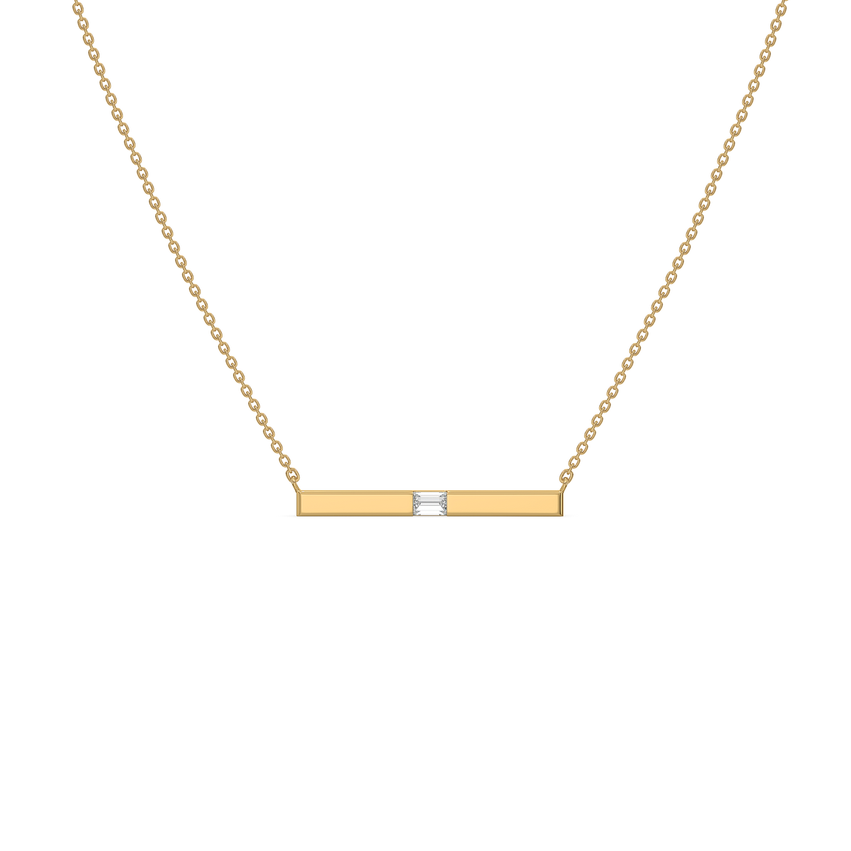 Modern Baguette - Lab Diamond Necklace