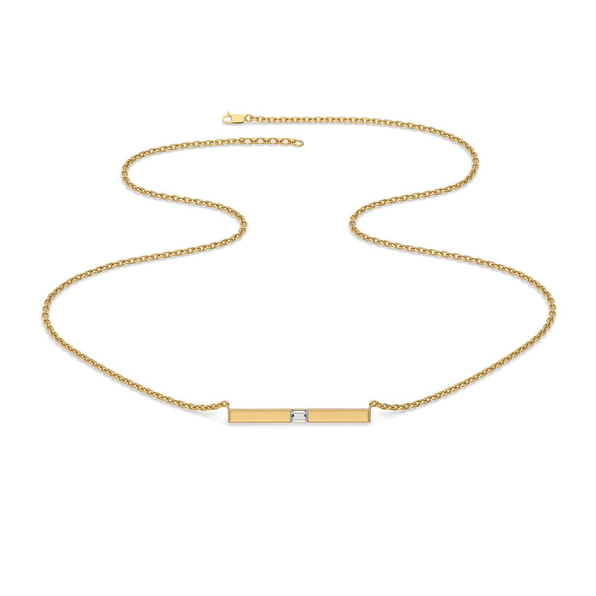 Modern Baguette - Lab Diamond Necklace