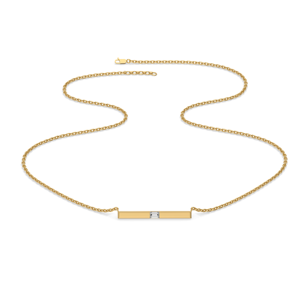 Modern Baguette Lab Grown Diamond Necklace - Lukson