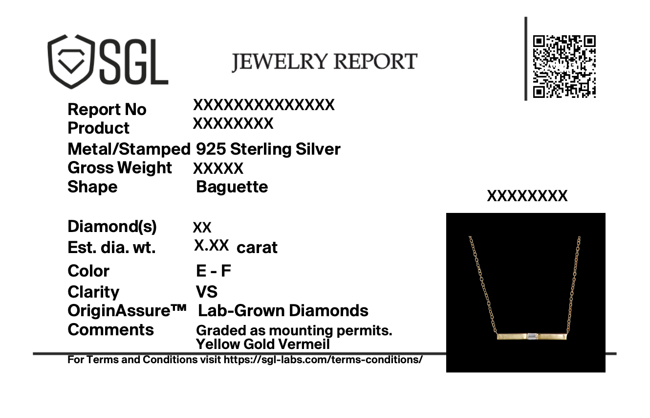 Modern Baguette - Lab Diamond Necklace