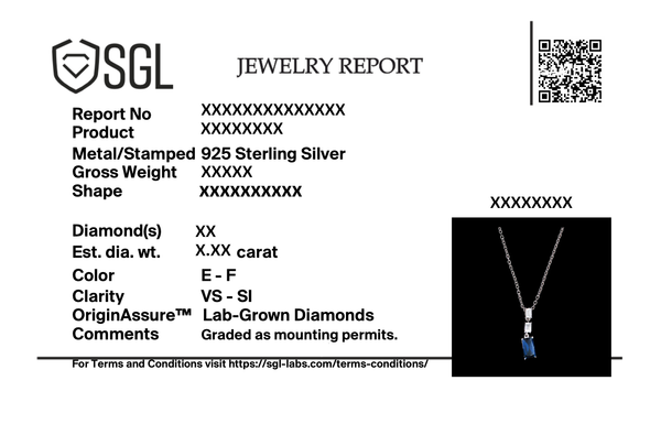 Certified Lukson Blue Brilliance Lab Grown Diamond Necklace