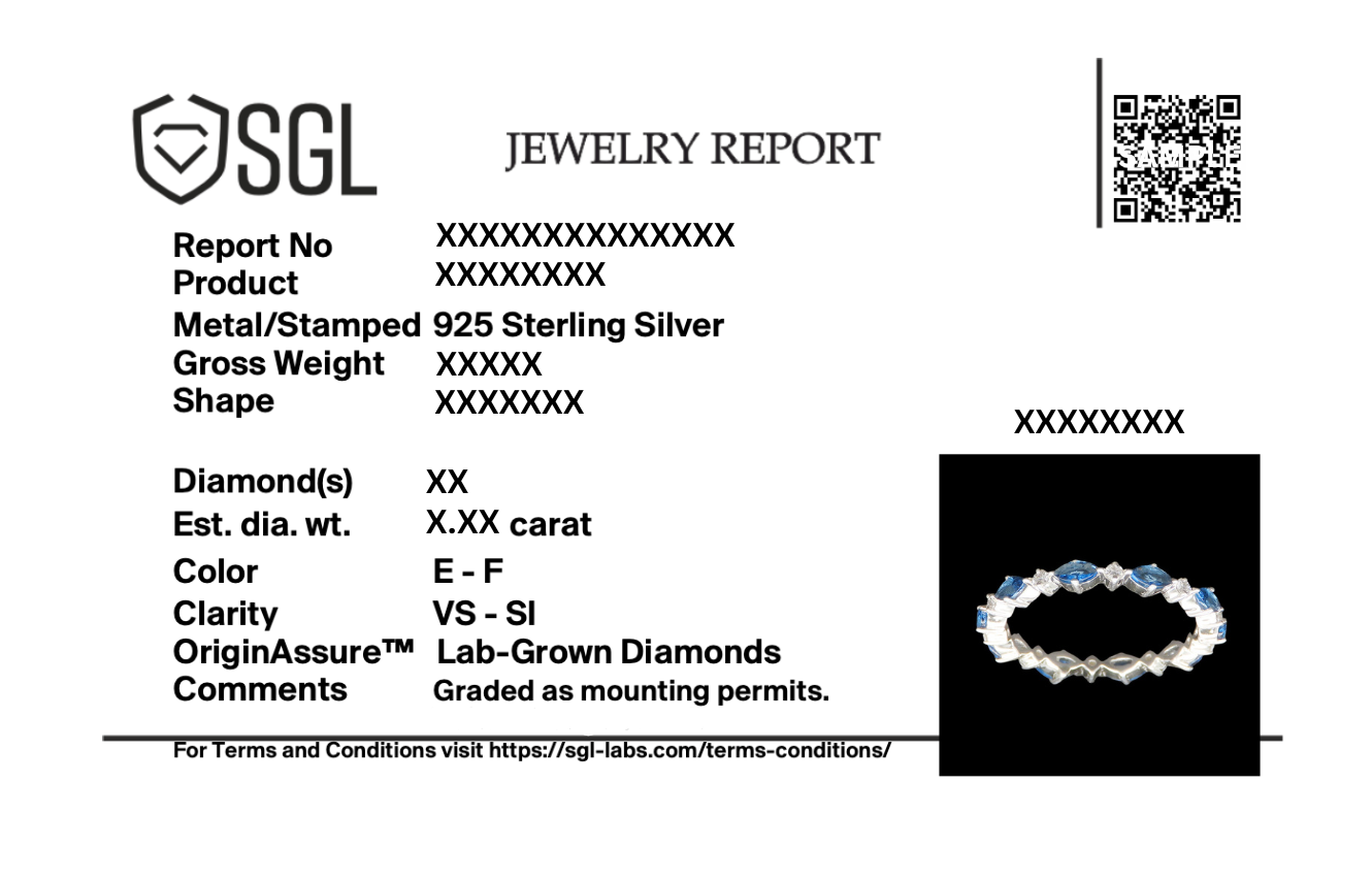 Blue Sapphire - Lab Diamond Eternity Ring