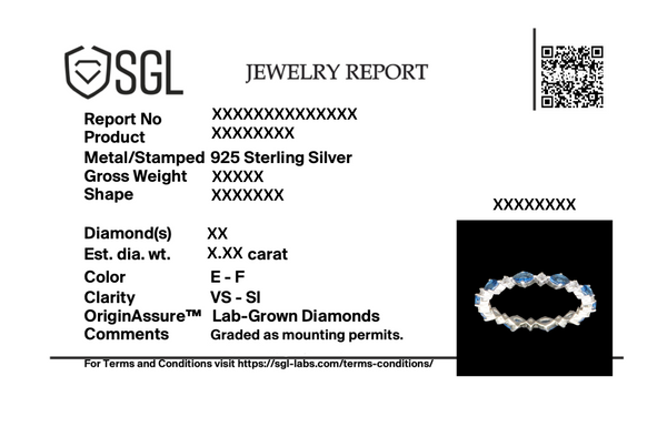 Lukson Certified Blue Sapphire Lab Grown Diamond Eternity Ring