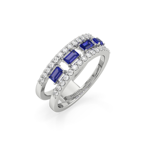 Blue Sapphire Soiree Lab Diamond Ring