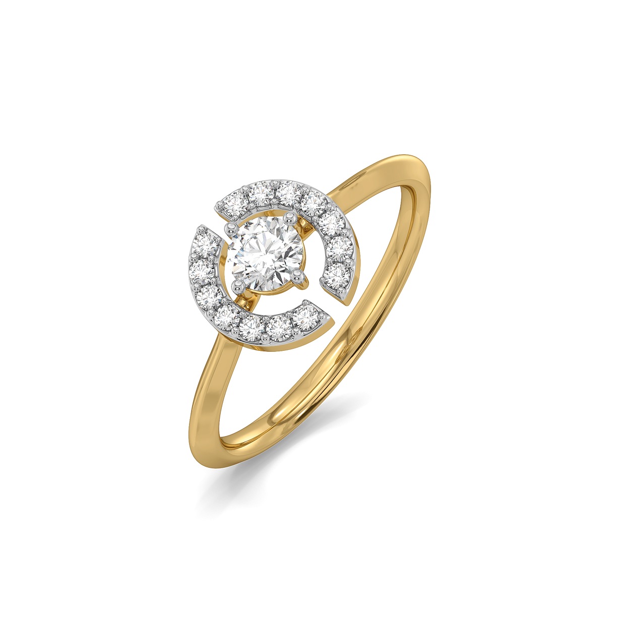  The Diamond Circle - 18kt Gold Vermeil Lab Grown Diamond Solitaire Ring