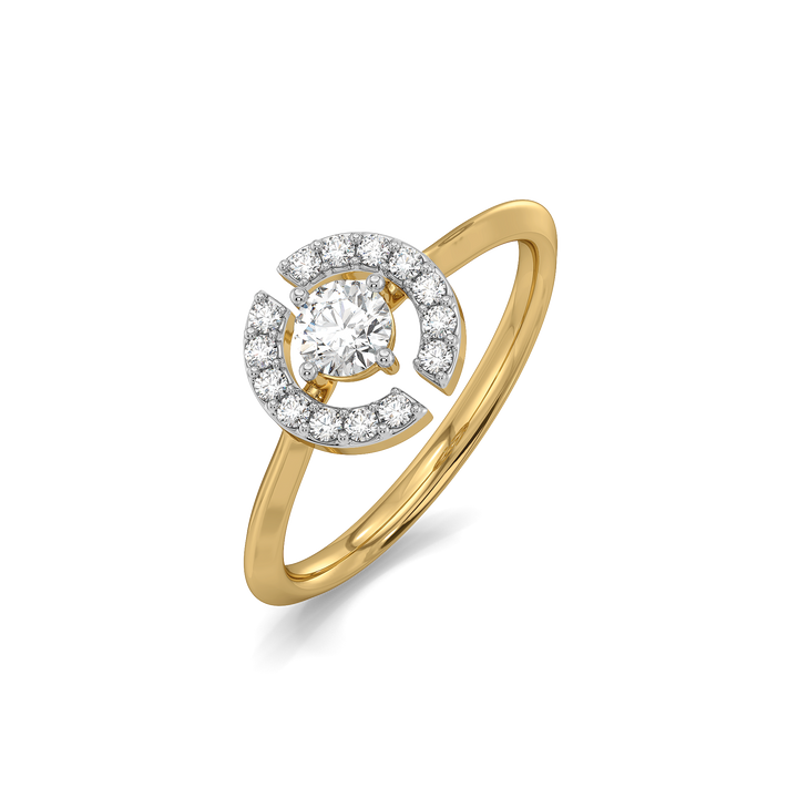  The Diamond Circle - 18kt Gold Vermeil Lab Grown Diamond Solitaire Ring