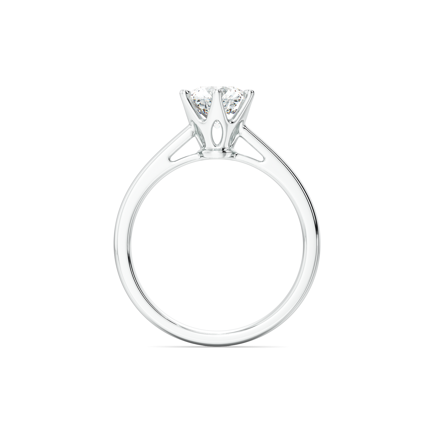 Luminous Charm Solitaire Silver Ring