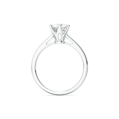 Luminous Charm Solitaire Silver Ring