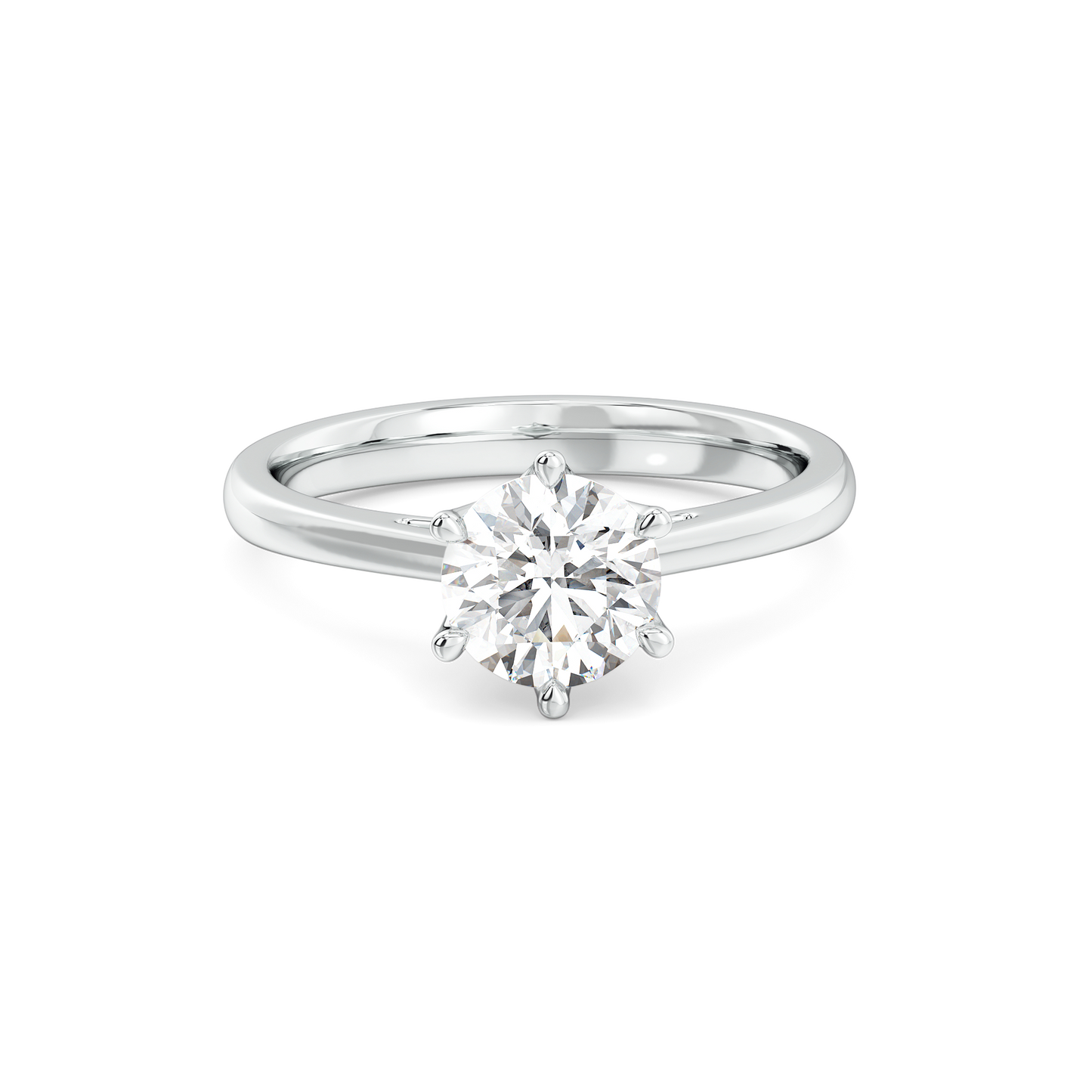 Luminous Charm Solitaire Silver Ring