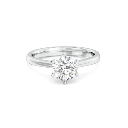 Luminous Charm Solitaire Silver Ring