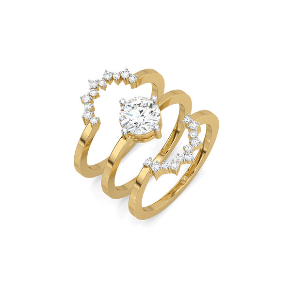 Lukson Lab Grown Diamond Stackable Solitaire Ring for Women