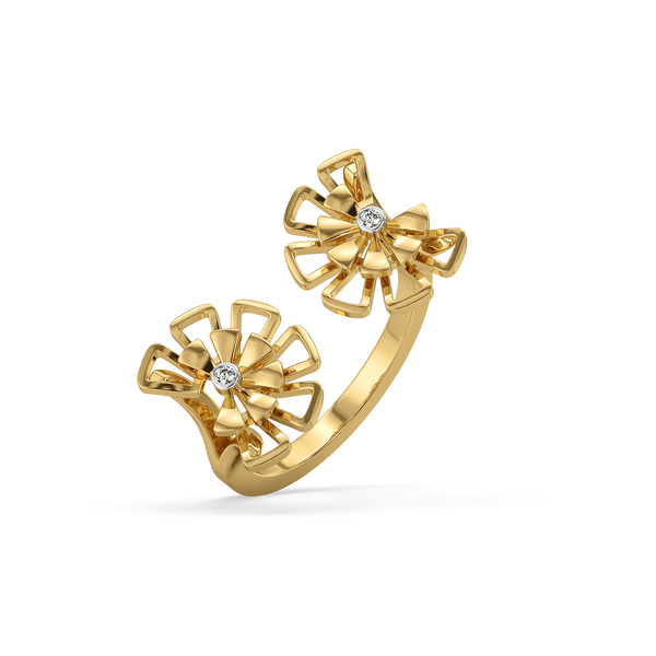 Lukson Golden Edge Lab Grown Diamond Open-Top Ring