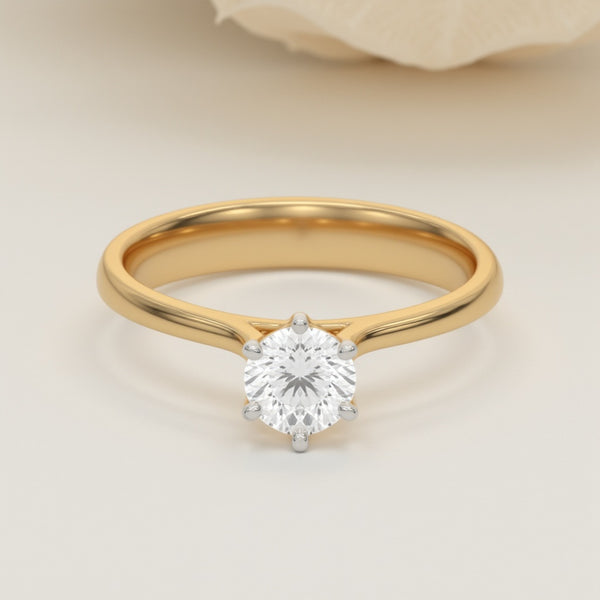 Lukson Golden Radiance Lab Grown Diamond Solitaire Ring Online