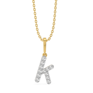 Keep Up K - Lab Diamond Alphabet Pendant
