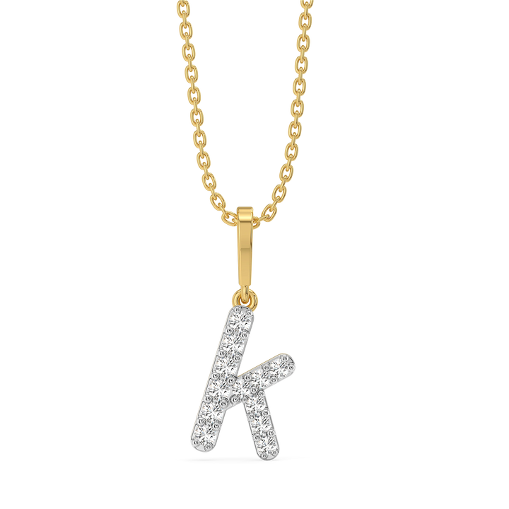 Keep Up K - Lab Diamond Alphabet Pendant