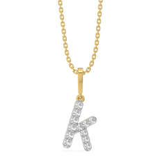 Keep Up K - Lab Diamond Alphabet Pendant