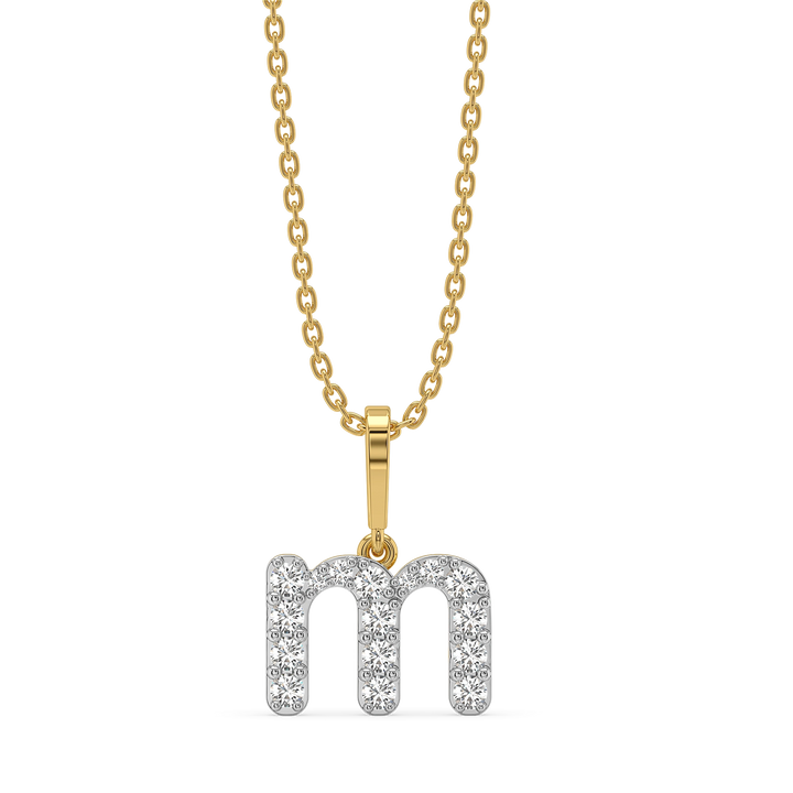 Magical M - Lab Diamond Alphabet Pendant