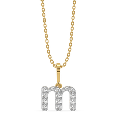 Magical M - Lab Diamond Alphabet Pendant
