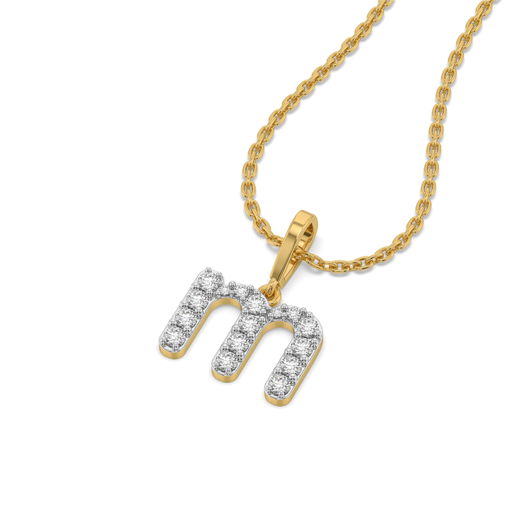 Magical M - Lab Diamond Alphabet Pendant