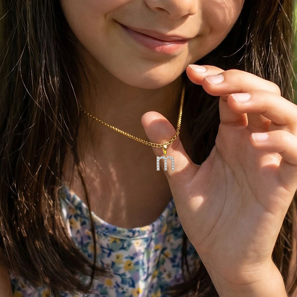 Magical M - Lab Diamond Alphabet Pendant