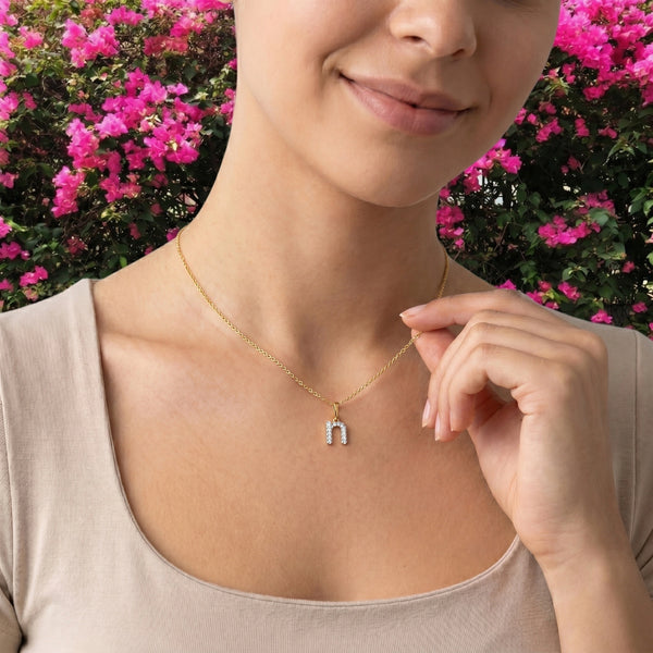 Nailed It N - Lab Diamond Alphabet Pendant