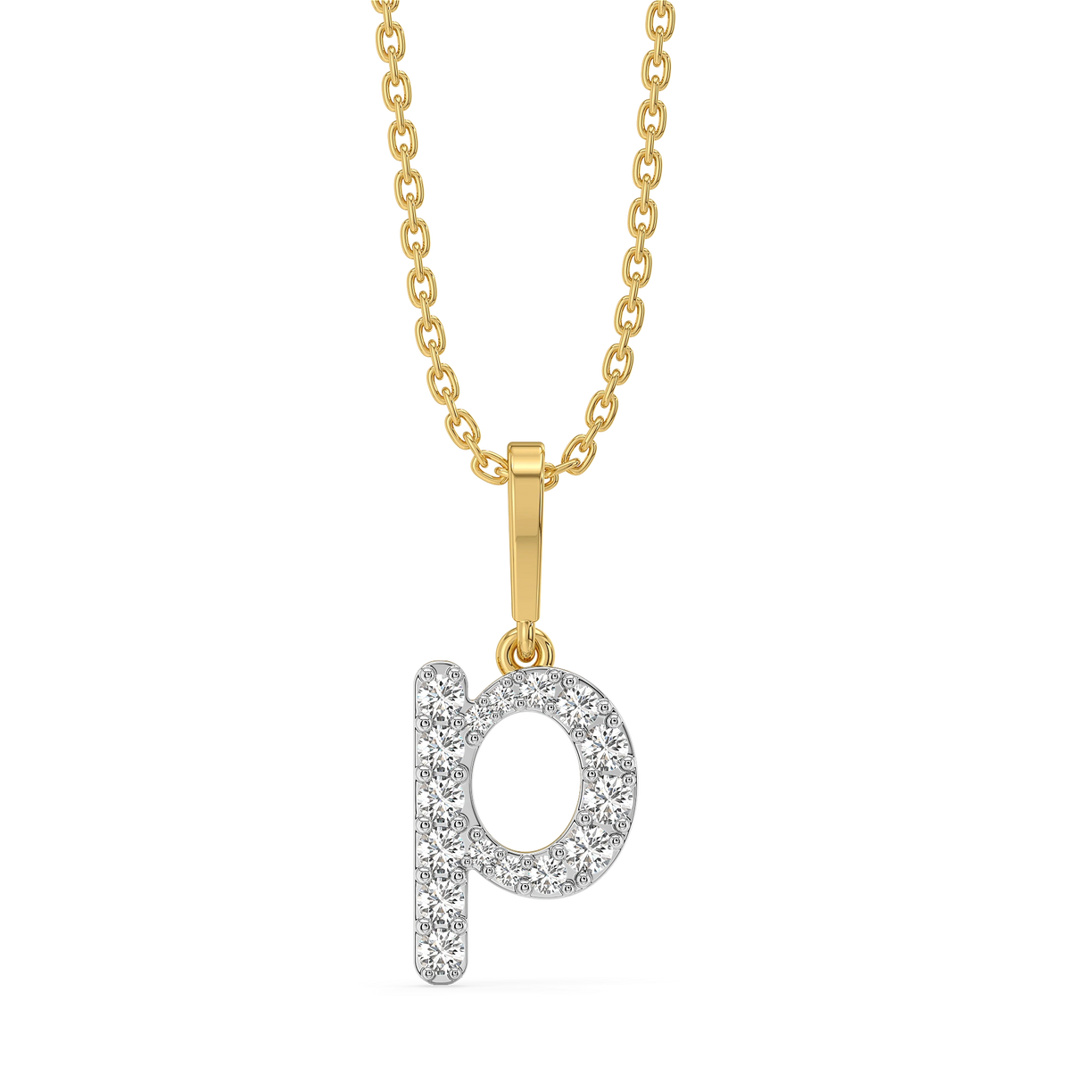 Peekaboo P - Lab Diamond Alphabet Pendant