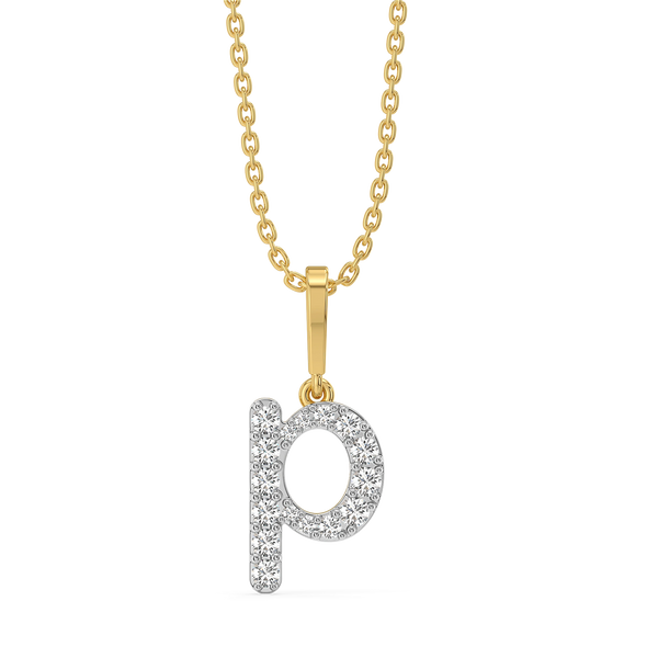 Lukson Peekaboo P - Lab Grown Diamond Alphabet Pendant