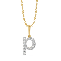 Peekaboo P - Lab Diamond Alphabet Pendant