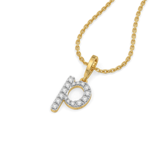 Peekaboo P - Lab Diamond Alphabet Pendant