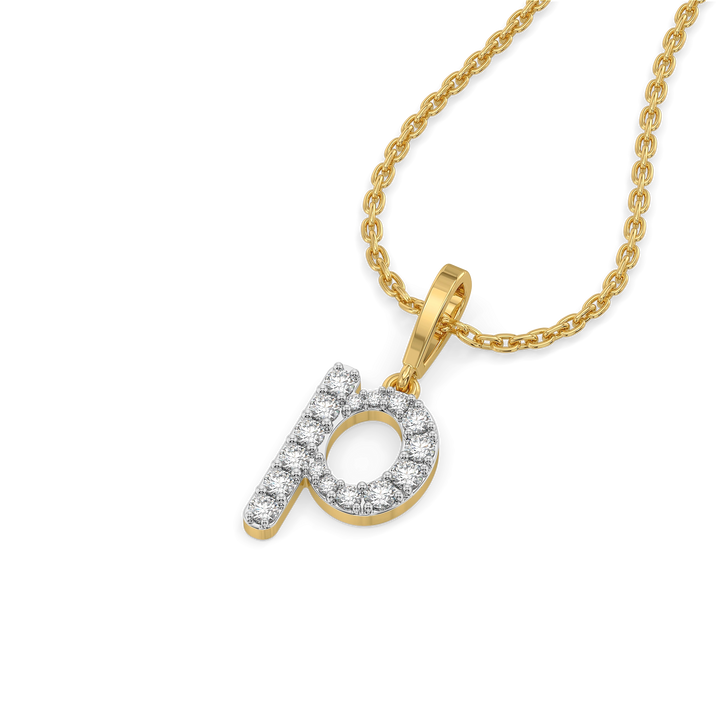 Peekaboo P - Lab Diamond Alphabet Pendant