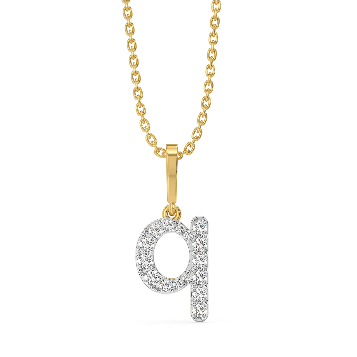 Q-utie - Lab Diamond Alphabet Pendant