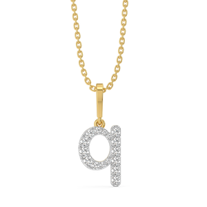 Q-utie - Lab Diamond Alphabet Pendant