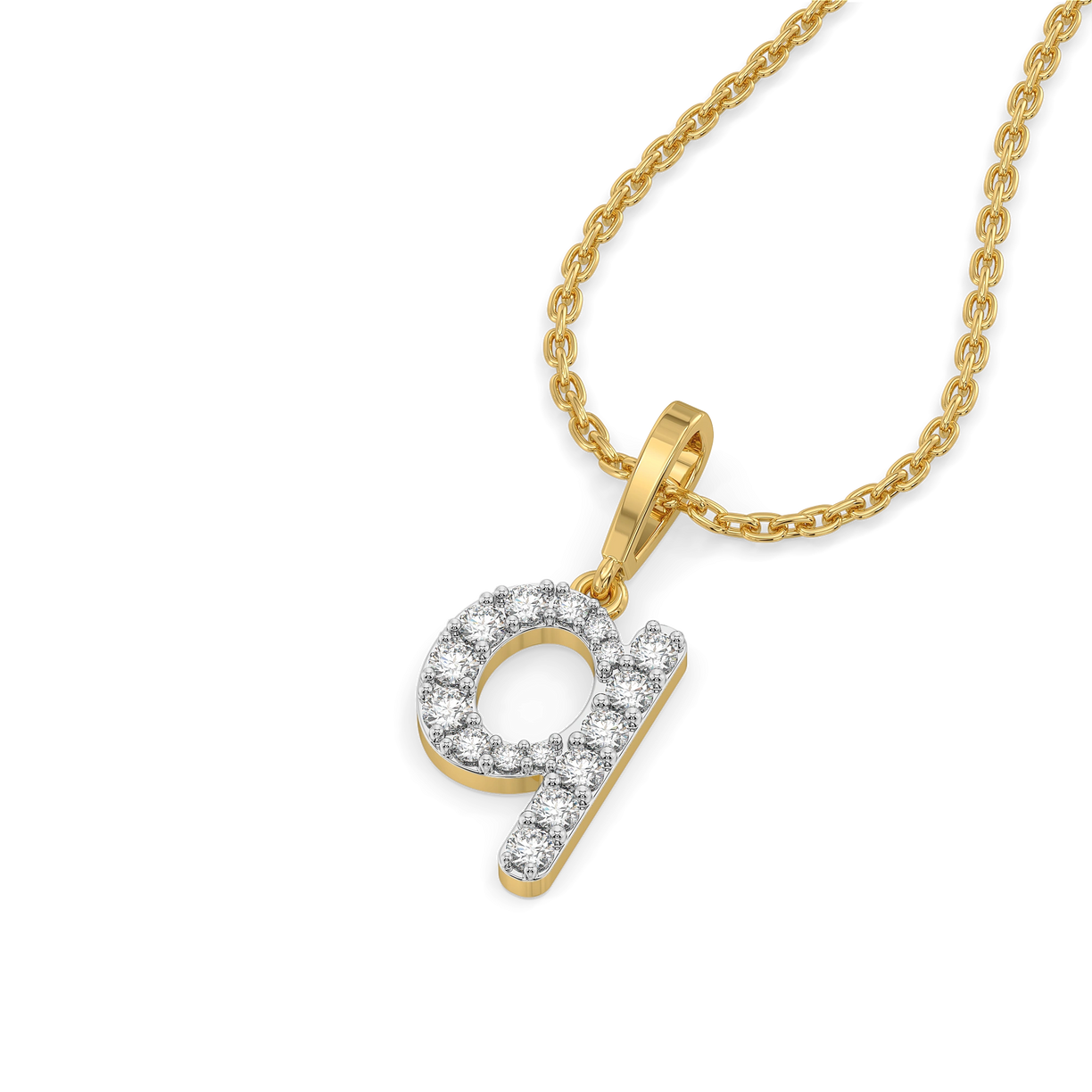 Q-utie - Lab Diamond Alphabet Pendant