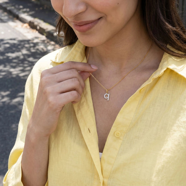 Q-utie - Lab Diamond Alphabet Pendant