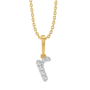 Rockstar R - Lab Diamond Alphabet Pendant