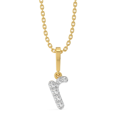 Rockstar R - Lab Diamond Alphabet Pendant