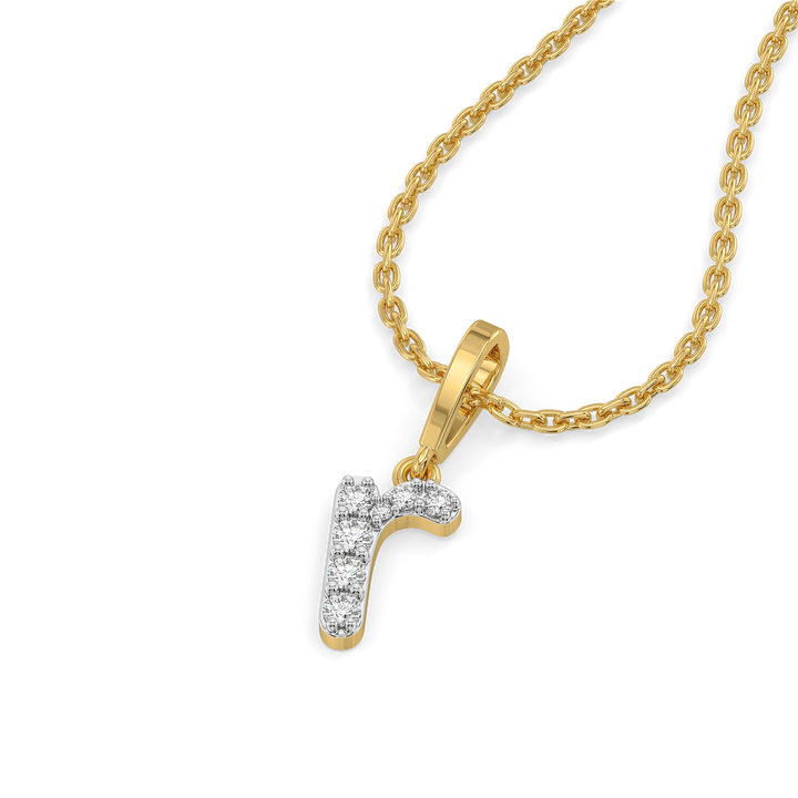 Rockstar R - Lab Diamond Alphabet Pendant