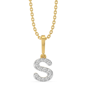 Sassy S - Lab Diamond Alphabet Pendant