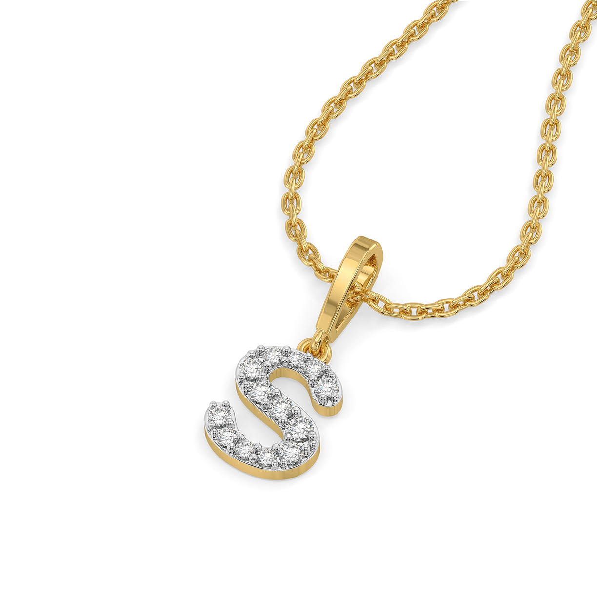 Sassy S - Lab Diamond Alphabet Pendant