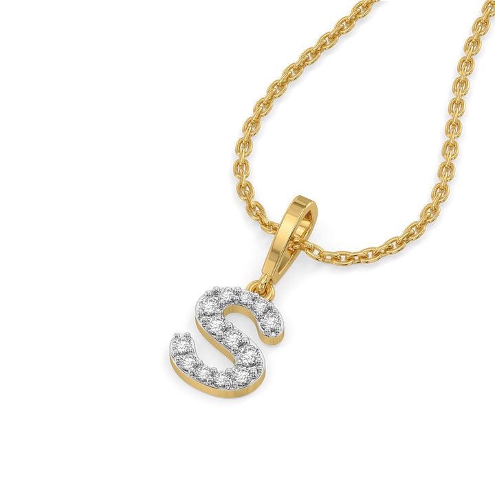 Sassy S - Lab Diamond Alphabet Pendant