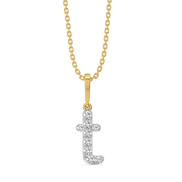 Lukson Tiny Treasure T - Lab Grown Diamond Alphabet Pendant