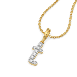 Tiny Treasure T - Lab Diamond Alphabet Pendant