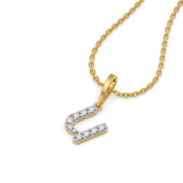 Lukson U-nique Lab Grown Diamond Alphabet Pendant in India