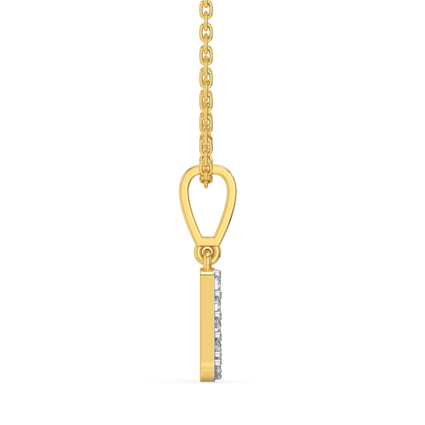 Lukson V-ery Cute Lab Grown  Diamond Alphabet Pendant for Women