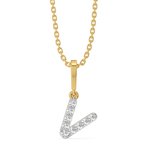 V-ery Cute - Lab Diamond Alphabet Pendant