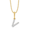 Lukson V-ery Cute Lab GrownDiamond Alphabet Pendant