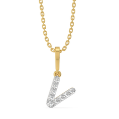 V-ery Cute - Lab Diamond Alphabet Pendant