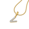 Lukson V-ery Cute Lab GrownDiamond Alphabet Pendant Online