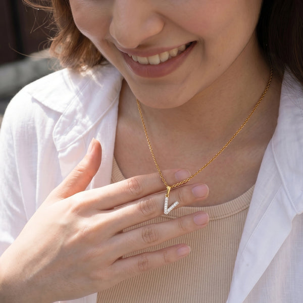 V-ery Cute - Lab Diamond Alphabet Pendant