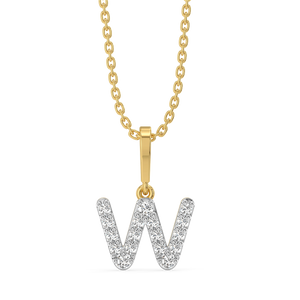 Wink of W-itty - Lab Diamond Alphabet Pendant